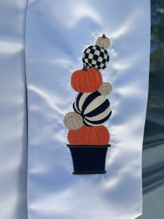 Black and White Pumpkin sash