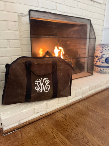 Monogrammed Log Carrier