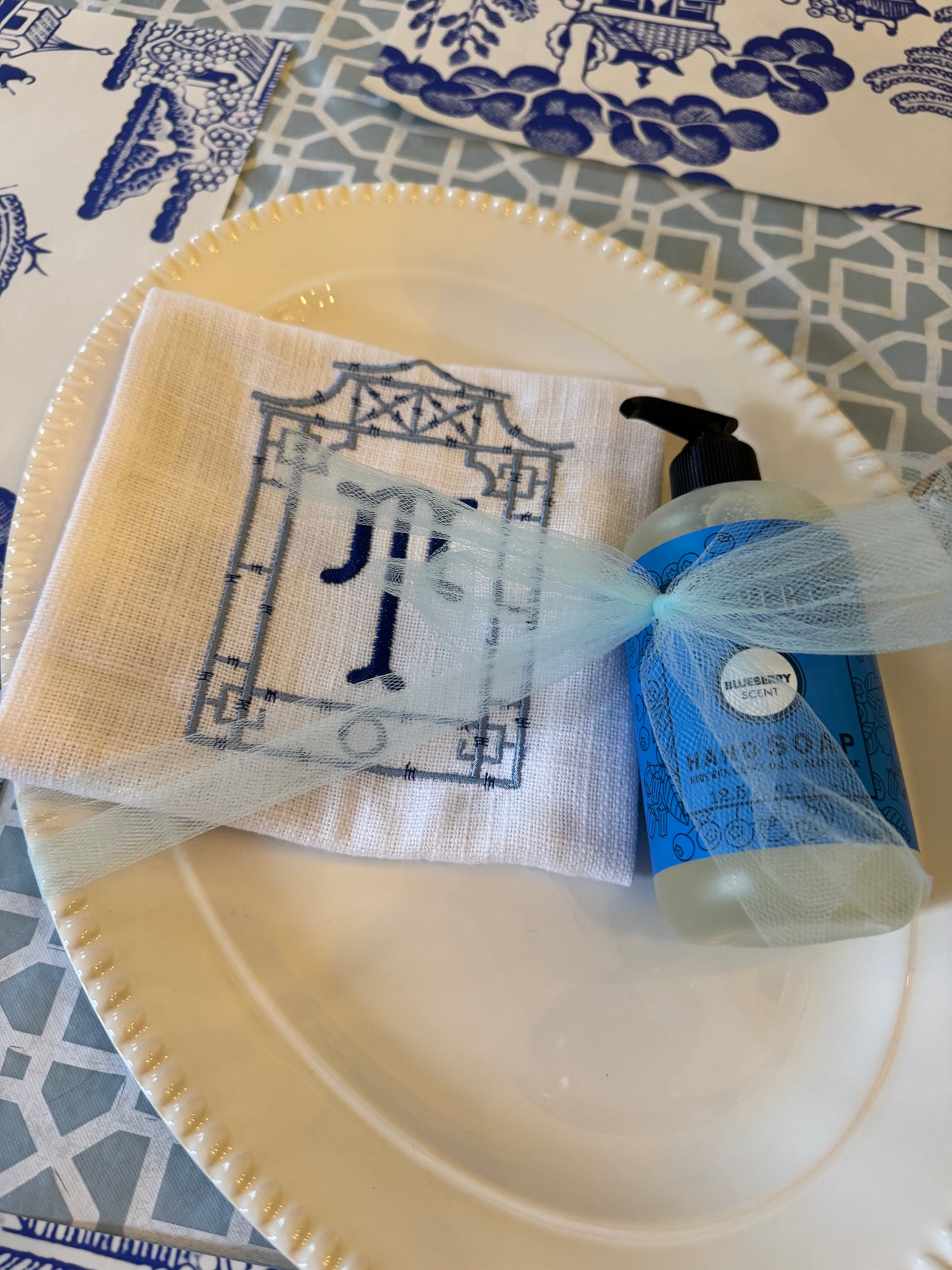 Pagoda Fringe Tea Towel