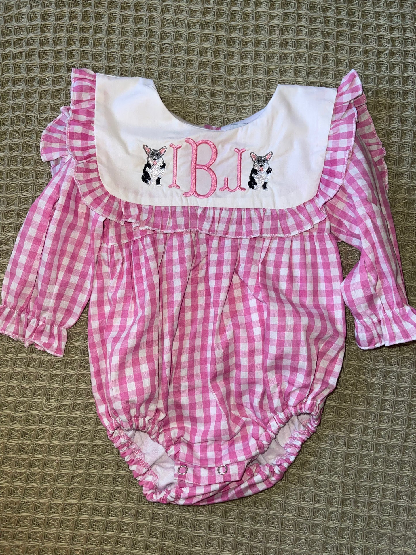 Long Sleeve Gingham Bubble