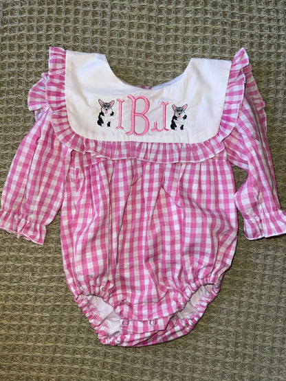 Long Sleeve Gingham Bubble